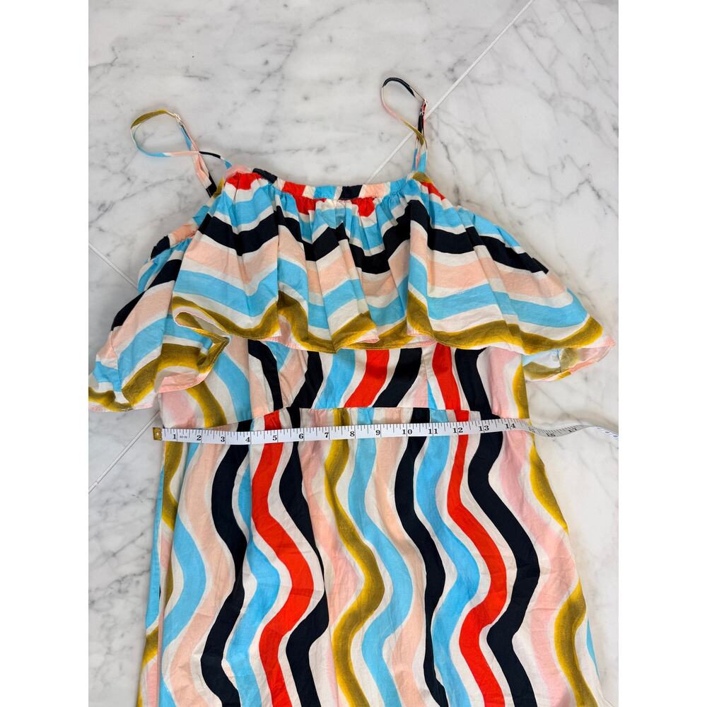 FARM Rio Wavy Stripe Ruffle Sleeveless Maxi Dress Large - Picture 8 of 12